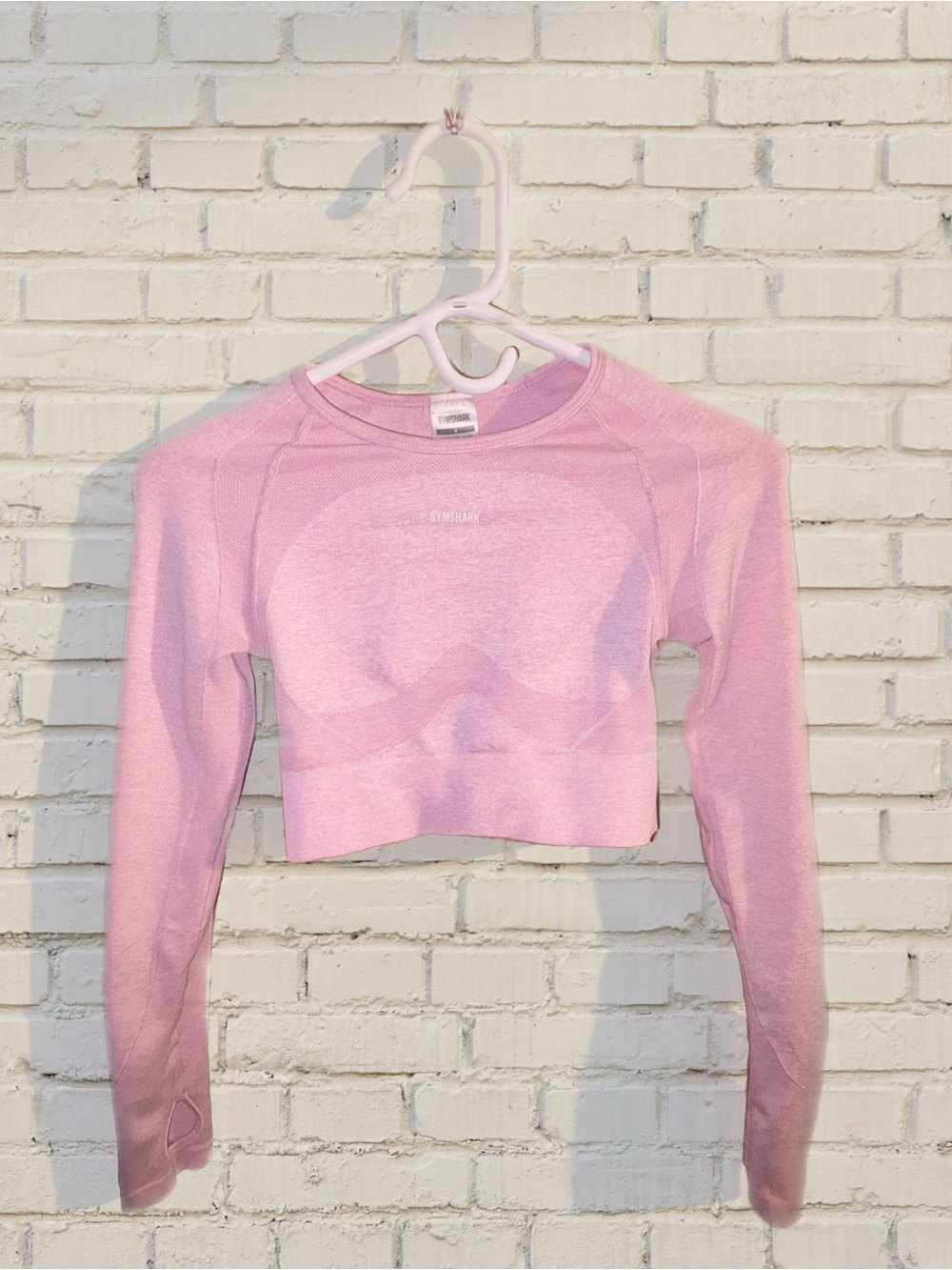 Gymshark Purple Seamless Cropped Long-Sleeve Keyhole Back Top